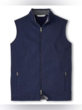 Peter Millar Crown Sweater Fleece Vest Navy Blue Size L NWT